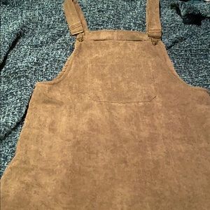 Olive Suede Jumper Dress overalls